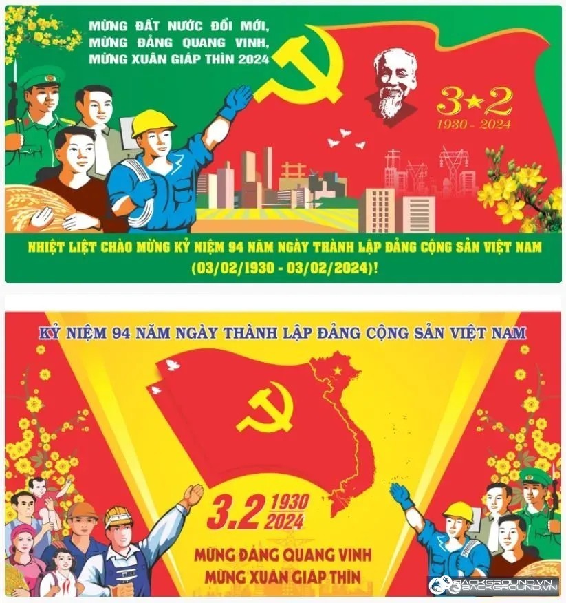 2+ Pano kỷ niệm ngày 3-2 - ngày thành lập ĐCS Việt Nam