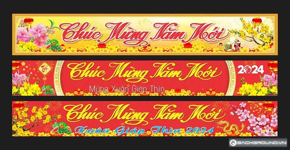 3+ Băng rôn chúc mừng năm mới 2024