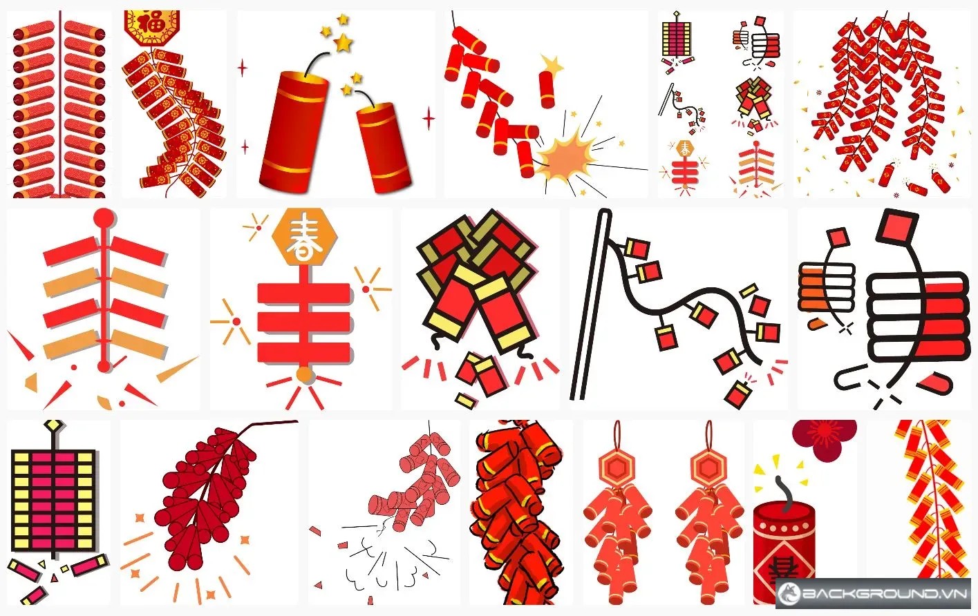 18+ Pháo Tết Vector