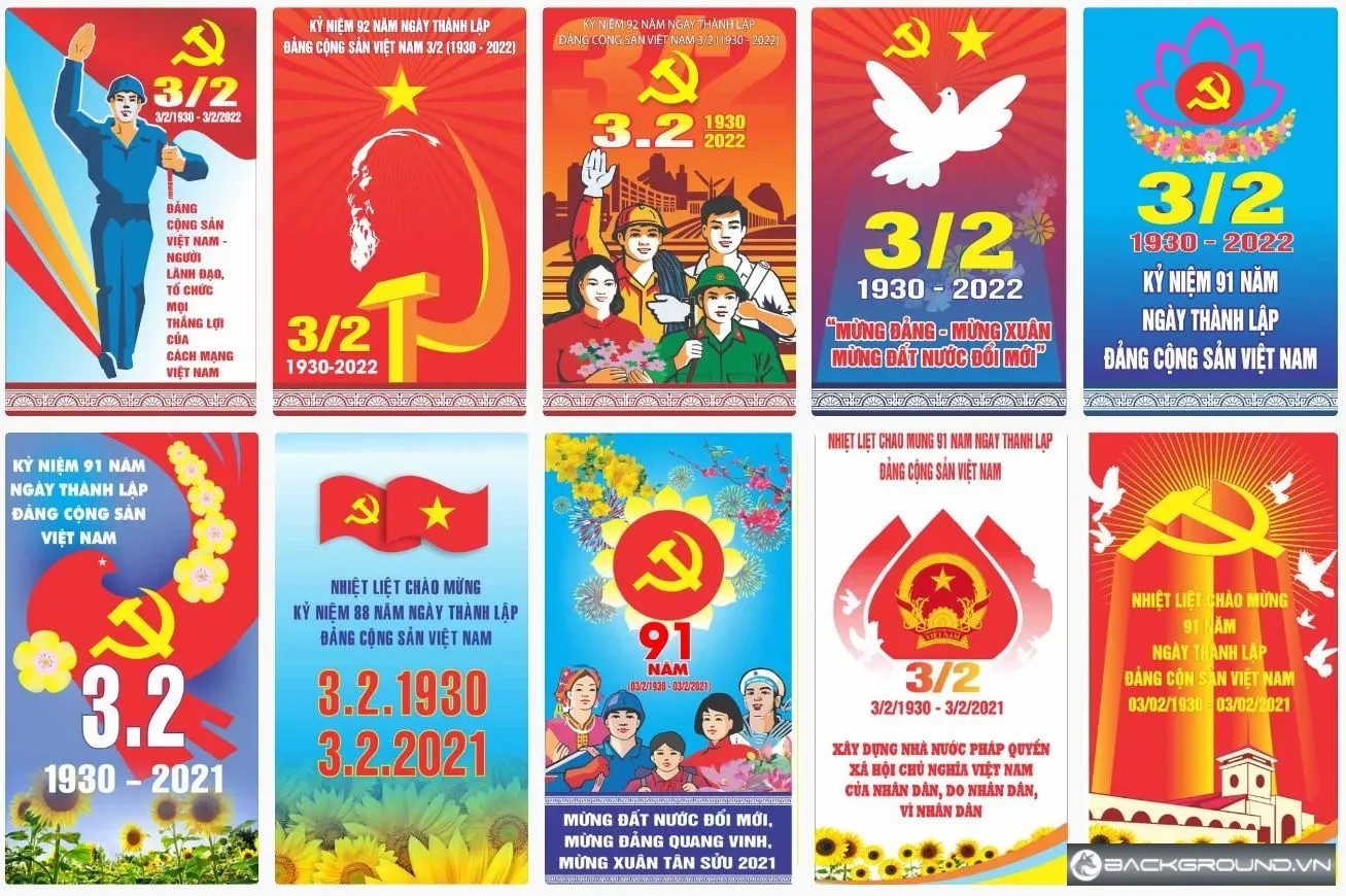 10+ Pano treo kỷ niệm ngày 3-2 - ngày thành lập ĐCS Việt Nam