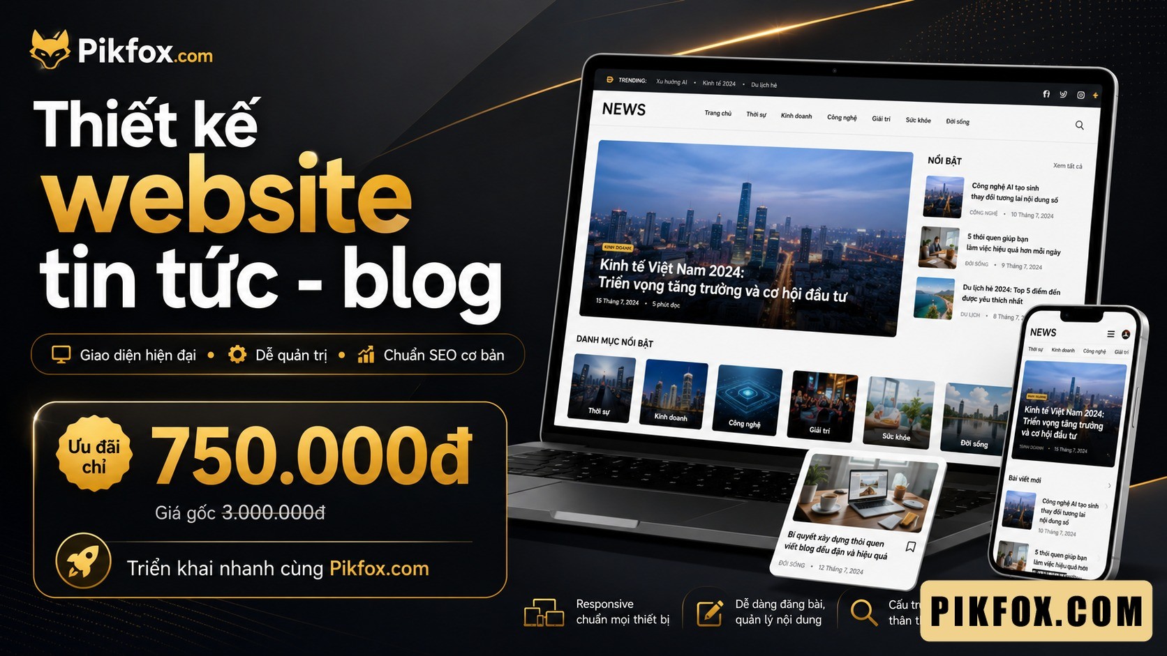 Thiết kế website tin tức - blog