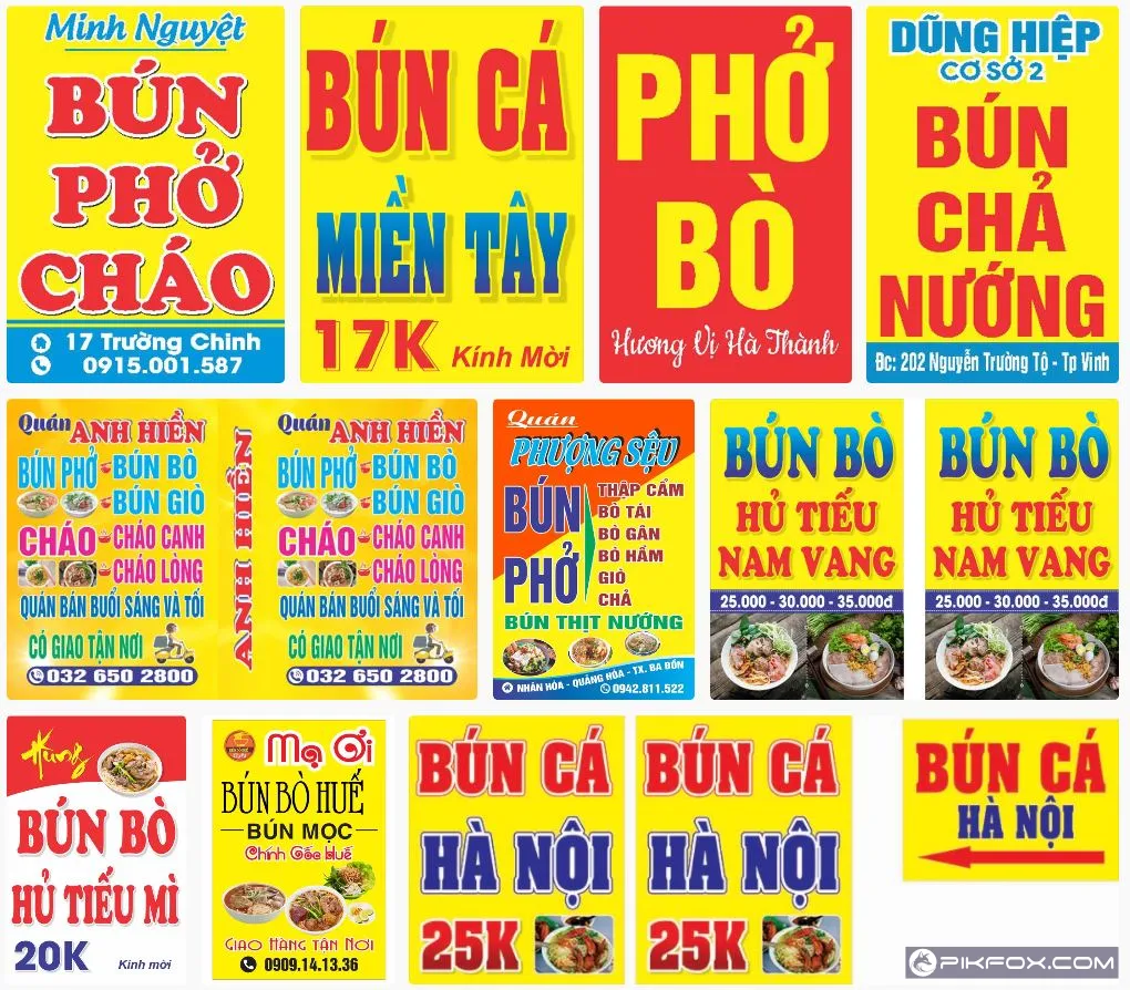 10+ Biển vẫy quán phở