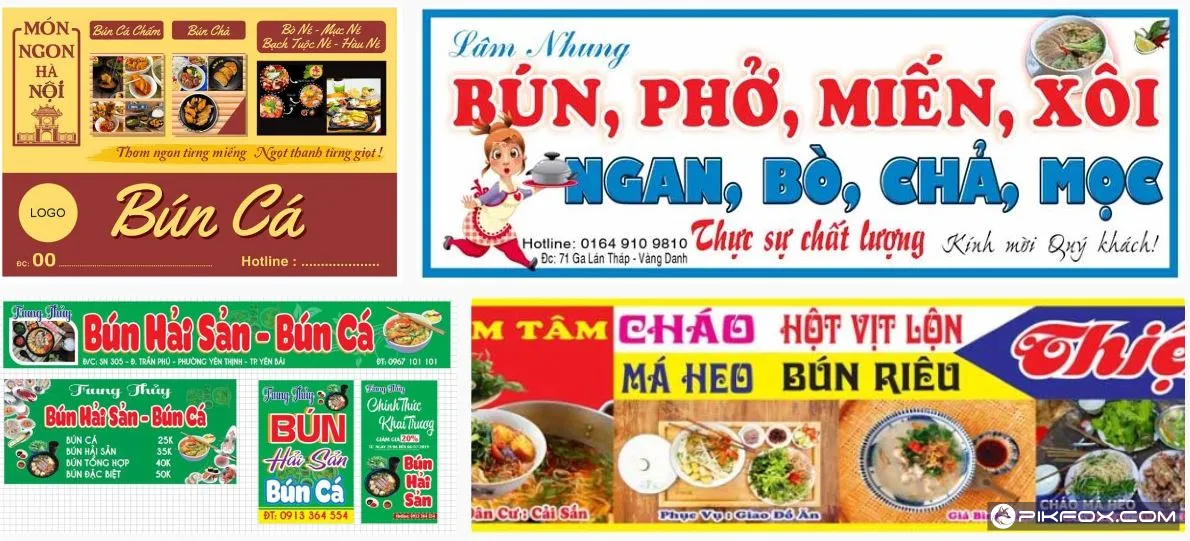 4+ Biển quảng cáo bún cá