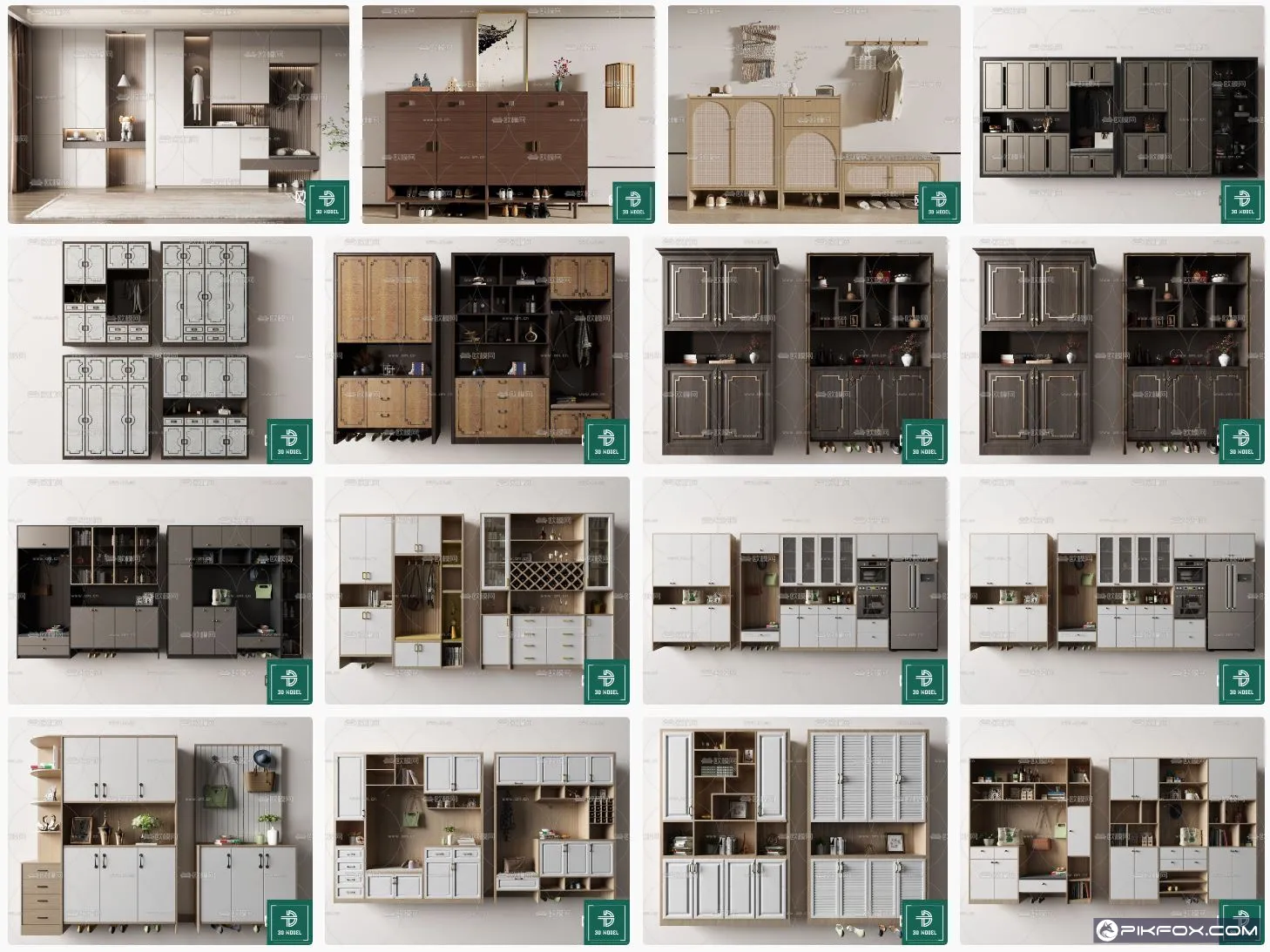 15+ Model tủ giày sketchup