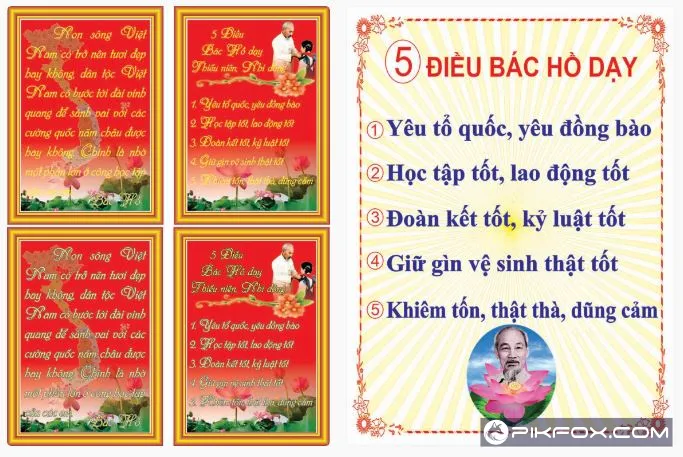 2+ Bảng năm điều bác hồ dạy