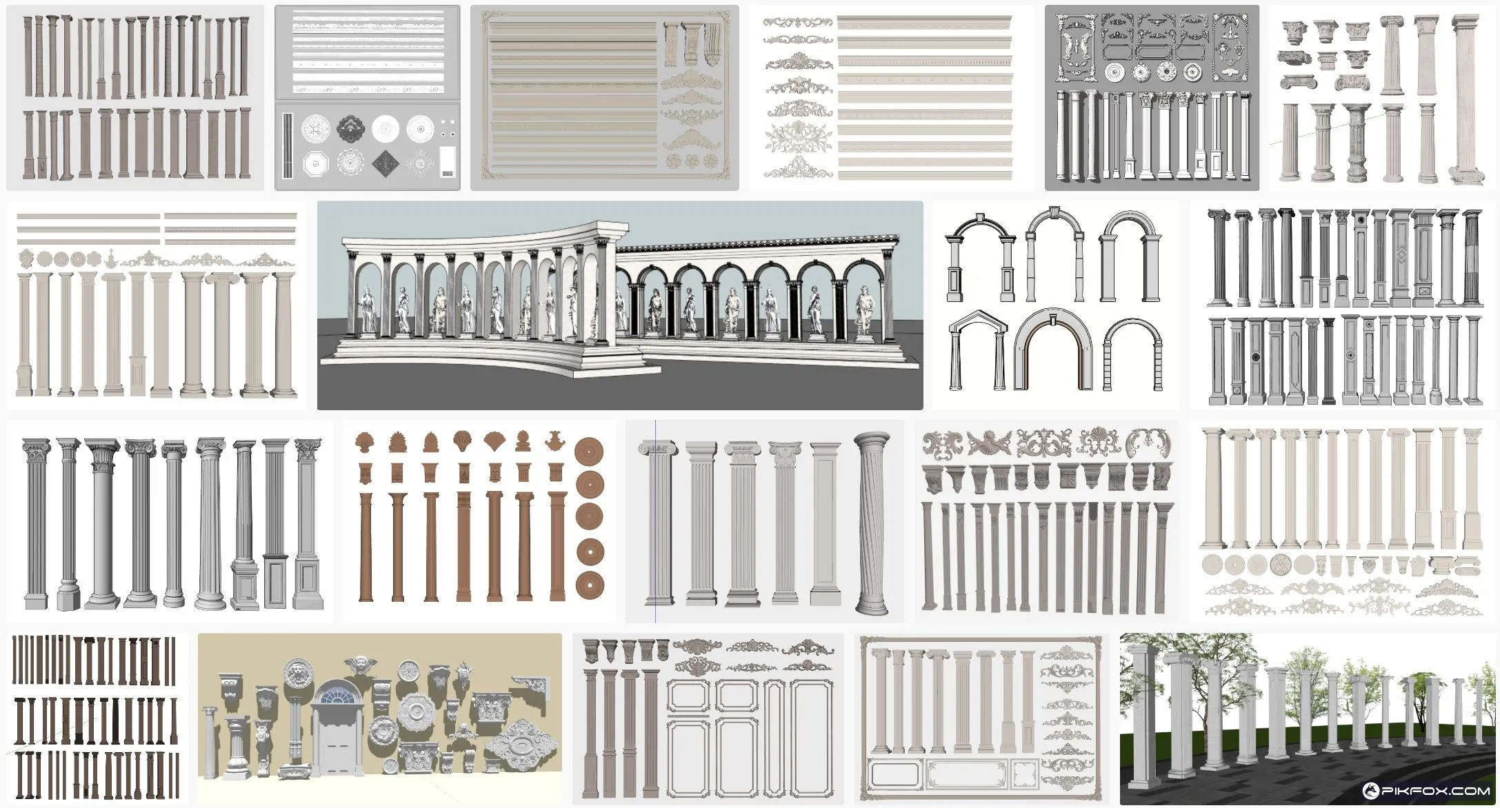 34+ Phào chỉ tân cổ điển SketchUp