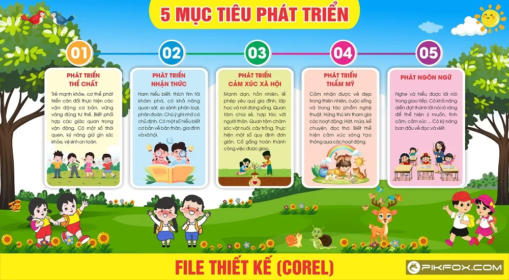 5 mục tiêu phát triển của trẻ mầm non