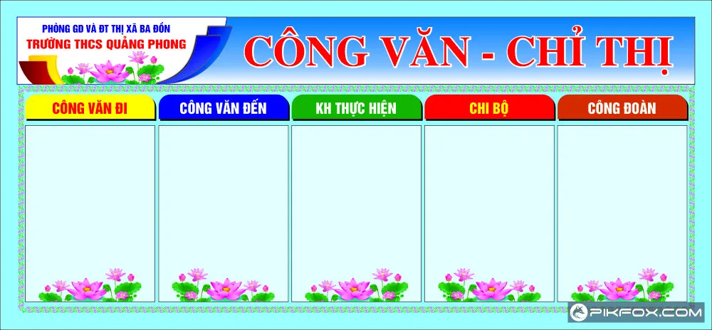 Bảng công văn – chỉ thị THCS