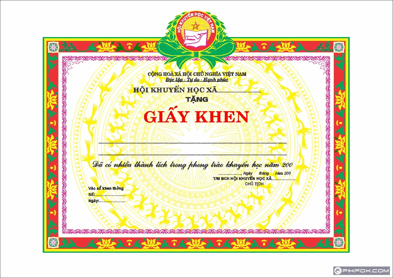 Giấy khen hội khuyến học