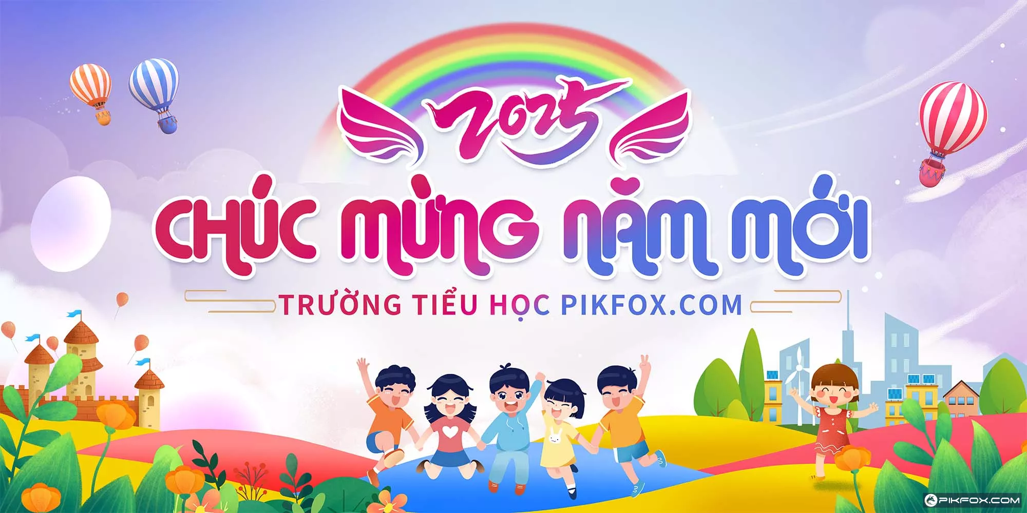 Phông nền Tết cho trường tiểu học