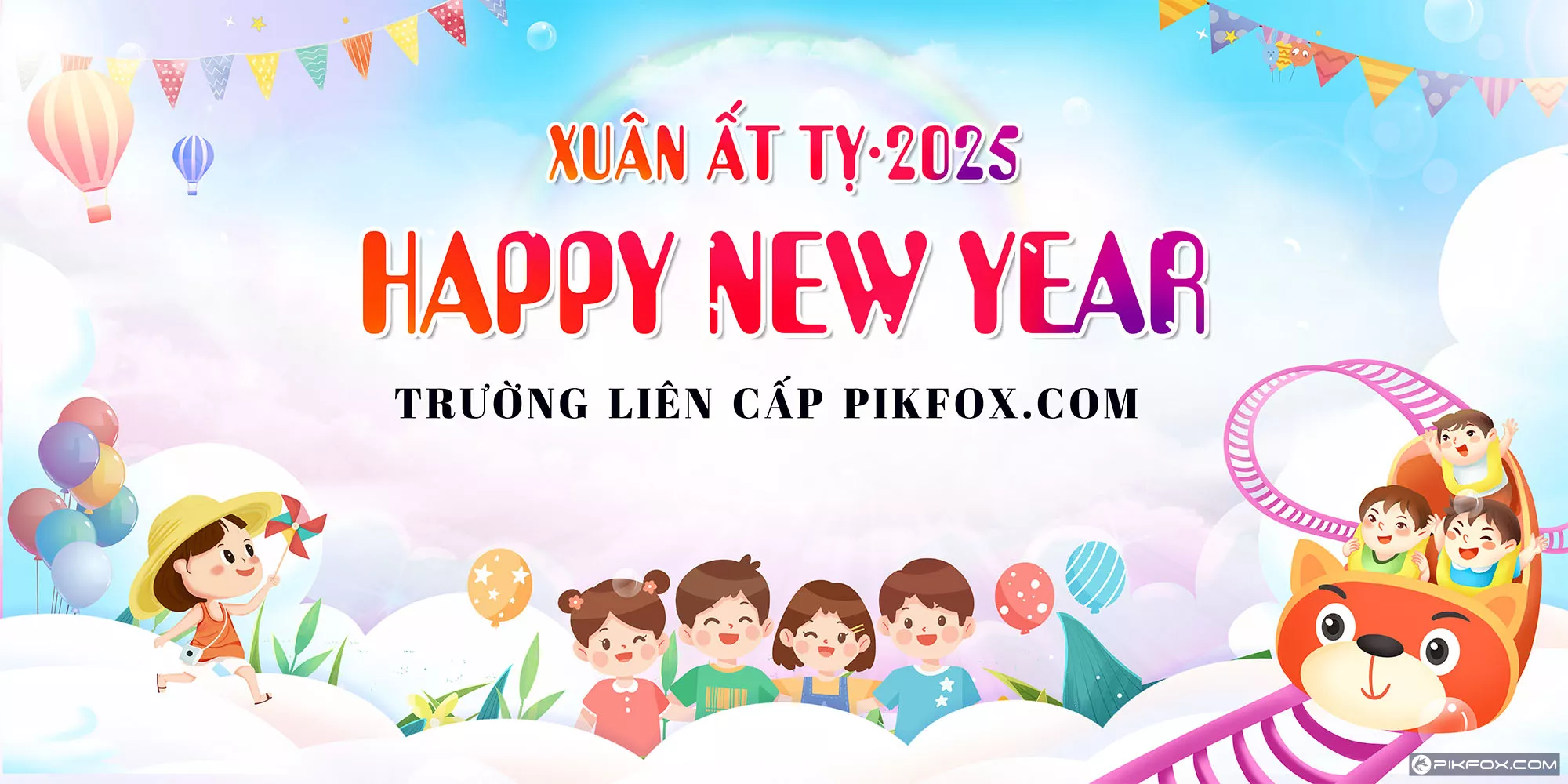 Phông nền Tết trường liên cấp