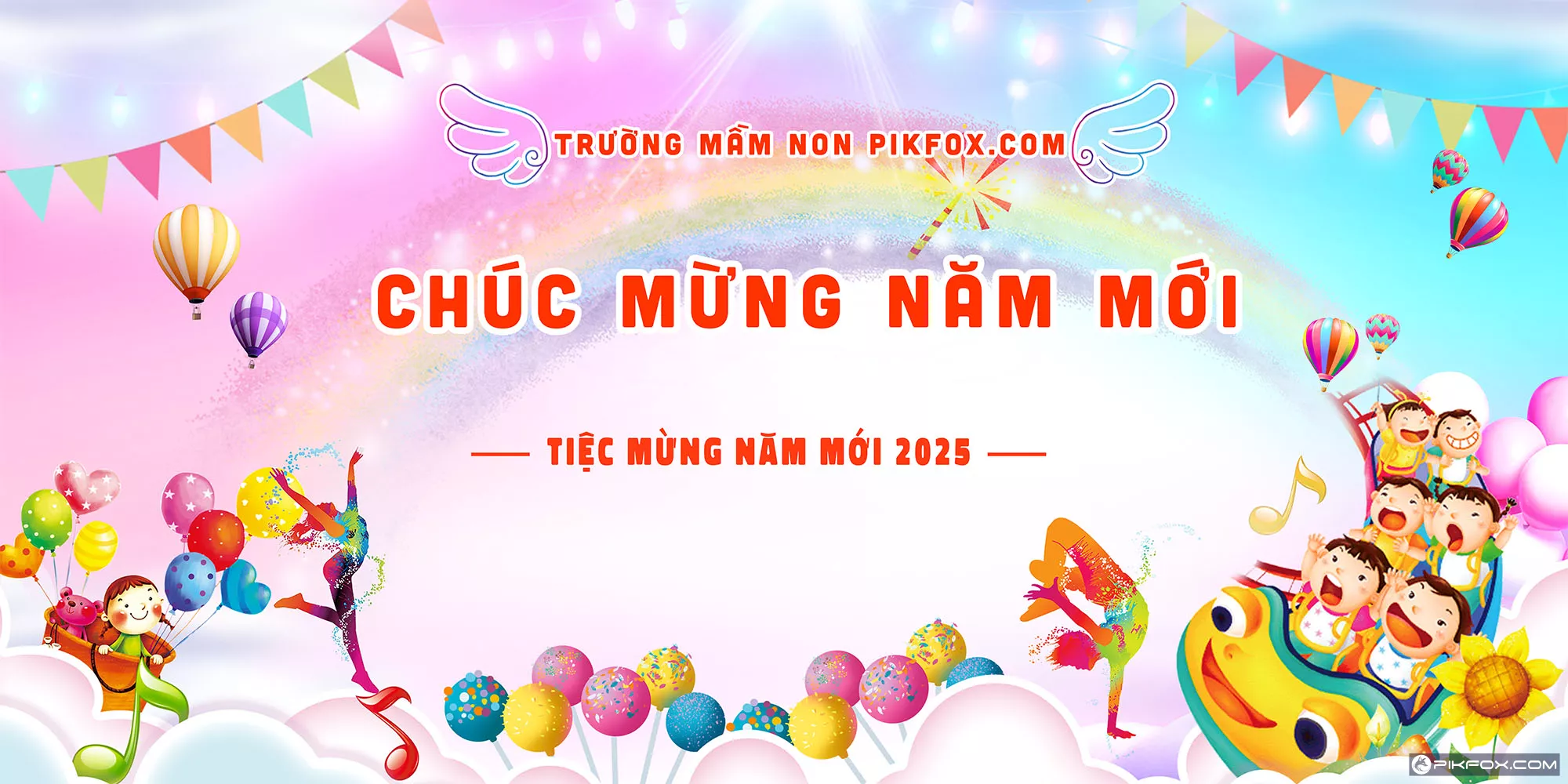 Phông sân khấu Tết trường mầm non